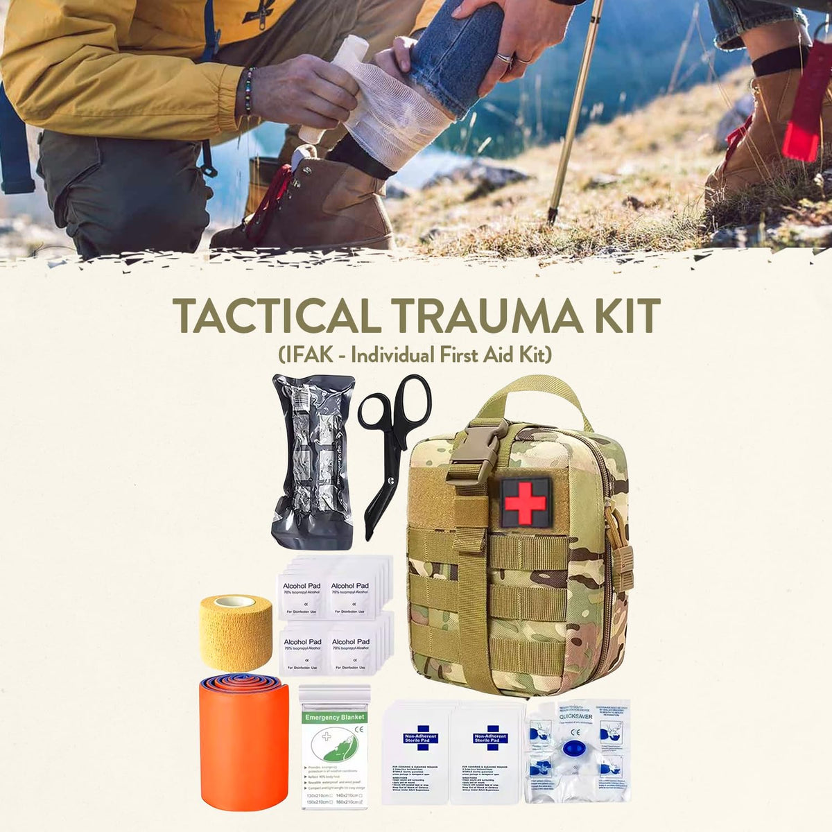 TacPreps 45L Complete 72-Hour Emergency Survival Backpack Kit – Pre-Packed Bug Out Bag for 2 People