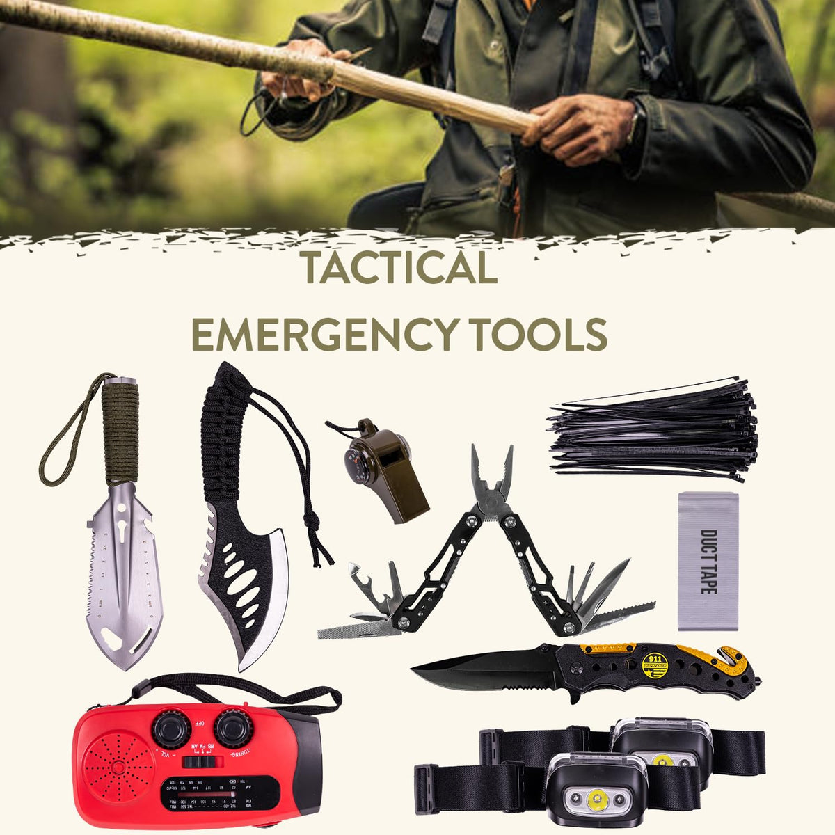 TacPreps 45L Complete 72-Hour Emergency Survival Backpack Kit – Pre-Packed Bug Out Bag for 2 People