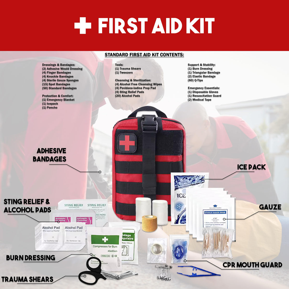 72-Hour Survival Backpack Kit for 2 – Tactical Emergency Go Bag with Food, Water & Gear – Khaki