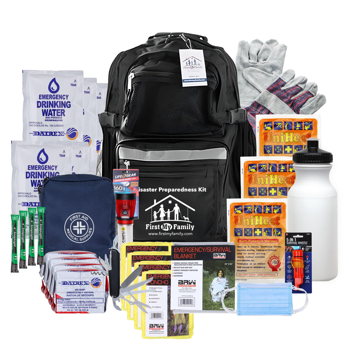 4-Person Emergency Survival Backpack – Complete Disaster Preparedness Kit for Natural Disasters