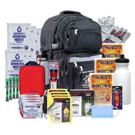 First My Family 4-Person 72-Hour Disaster Preparedness Kit – Emergency Survival Kit with Food, Water & First Aid