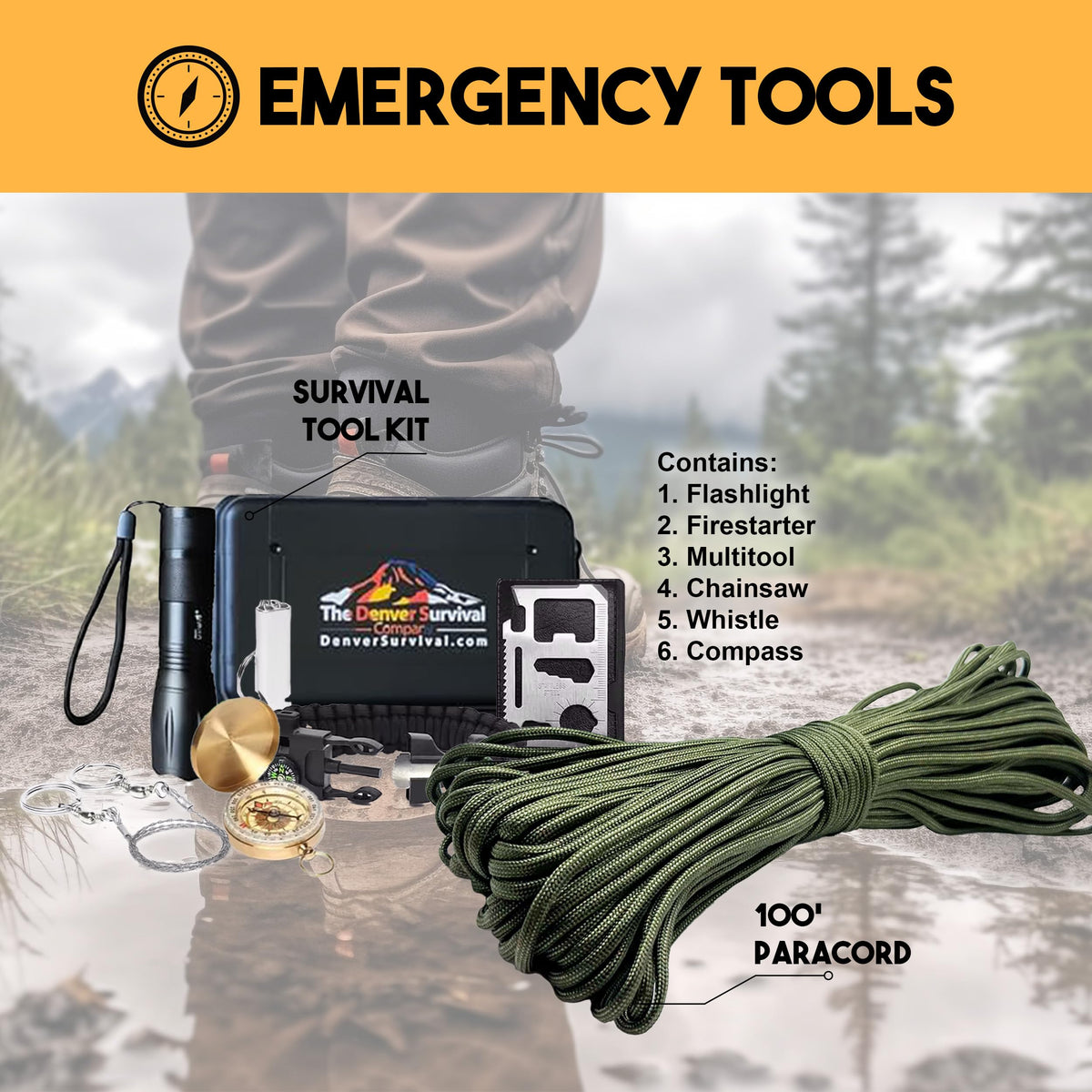 Denver Premium 72-Hour Emergency Survival Go Bag – Green Edition for 2 People
