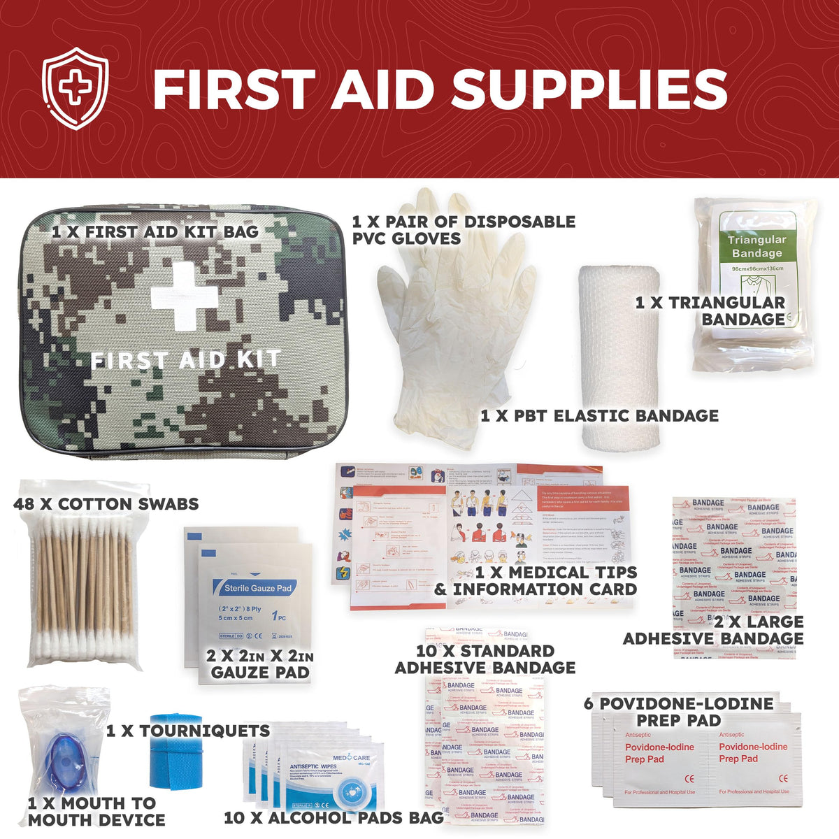 Sirius Pre-Packed 50L Bug Out Survival Backpack – Red Edition Tactical Emergency Kit